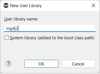 New User Library dialog