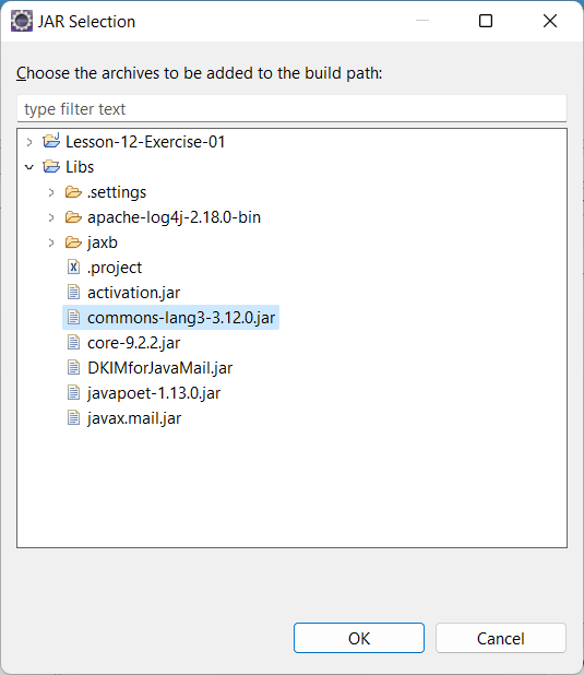 Configure Build Path dialog